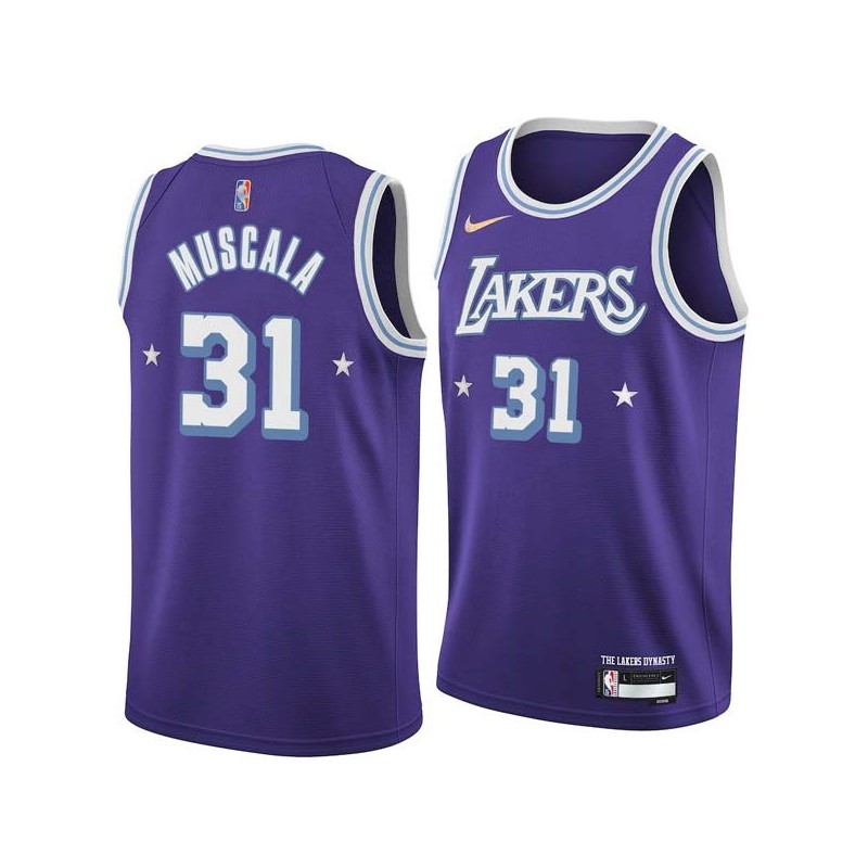 2021-22City Mike Muscala Lakers #31 Twill Basketball Jersey FREE SHIPPING