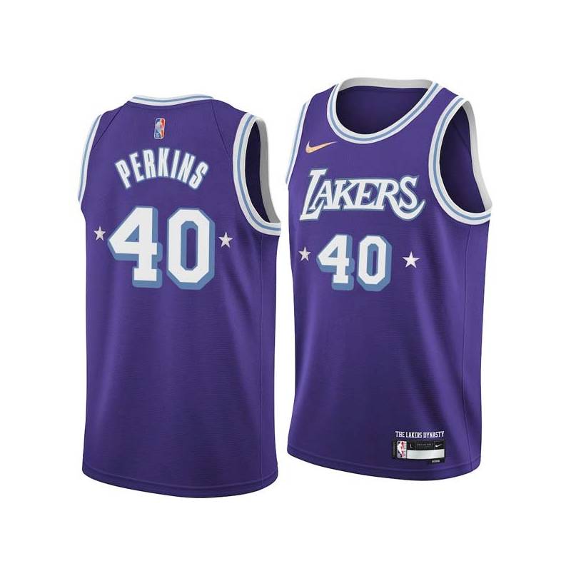 2021-22City Sam Perkins Lakers #40 Twill Basketball Jersey FREE SHIPPING
