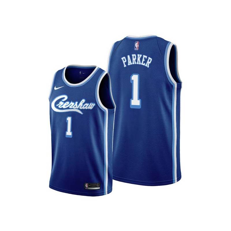 Crenshaw Smush Parker Twill Basketball Jersey -Lakers #1 Parker Twill Jerseys, FREE SHIPPING