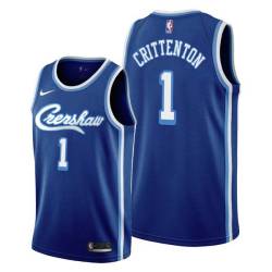 Crenshaw Javaris Crittenton Twill Basketball Jersey -Lakers #1 Crittenton Twill Jerseys, FREE SHIPPING