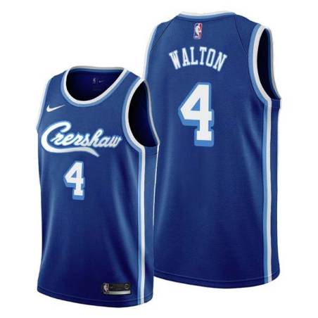 Crenshaw Luke Walton Twill Basketball Jersey -Lakers #4 Walton Twill Jerseys, FREE SHIPPING