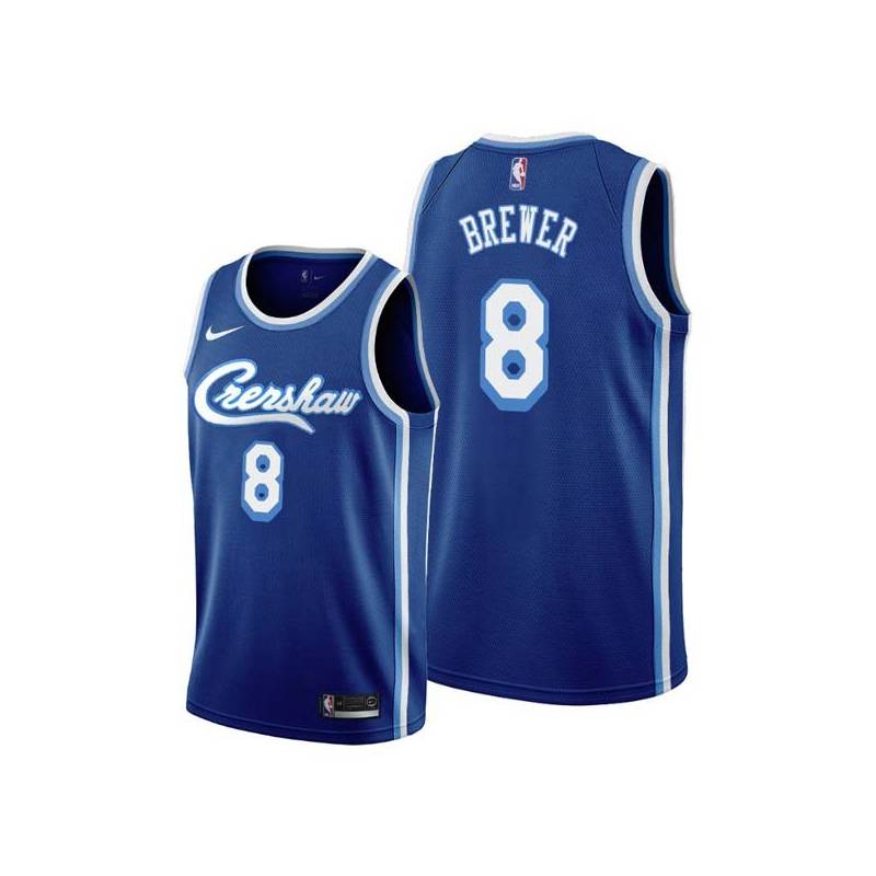 Crenshaw Jim Brewer Twill Basketball Jersey -Lakers #8 Brewer Twill Jerseys, FREE SHIPPING