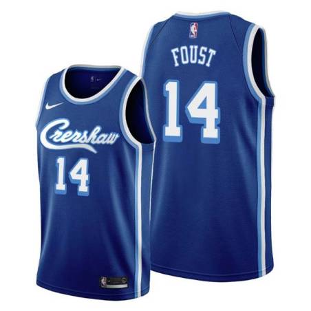 Crenshaw Larry Foust Twill Basketball Jersey -Lakers #14 Foust Twill Jerseys, FREE SHIPPING