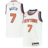 White Whitey Martin Twill Basketball Jersey -Knicks #7 Martin Twill Jerseys, FREE SHIPPING