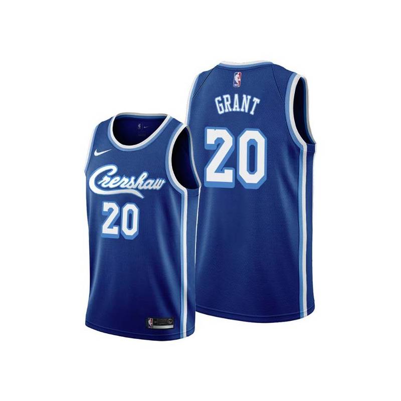 Crenshaw Bud Grant Twill Basketball Jersey -Lakers #20 Grant Twill Jerseys, FREE SHIPPING