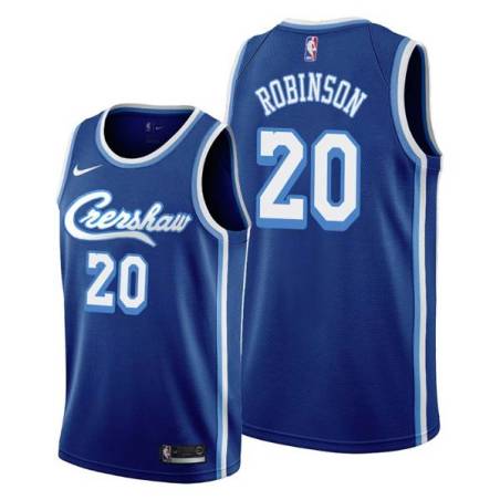 Crenshaw Rumeal Robinson Twill Basketball Jersey -Lakers #20 Robinson Twill Jerseys, FREE SHIPPING