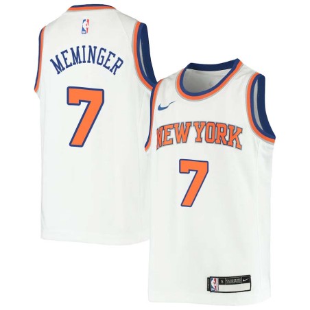 White Dean Meminger Twill Basketball Jersey -Knicks #7 Meminger Twill Jerseys, FREE SHIPPING