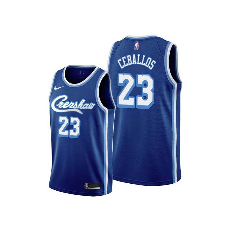 Crenshaw Cedric Ceballos Twill Basketball Jersey -Lakers #23 Ceballos Twill Jerseys, FREE SHIPPING