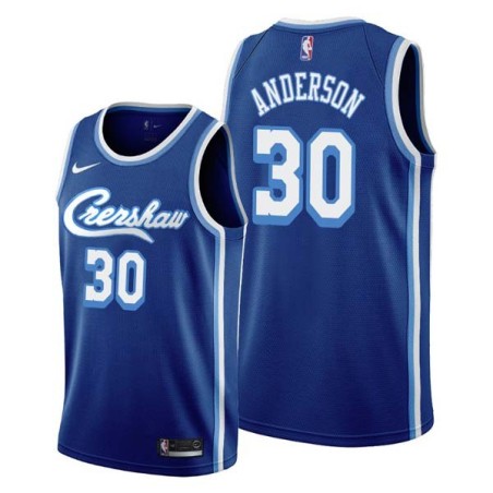 Crenshaw Cliff Anderson Twill Basketball Jersey -Lakers #30 Anderson Twill Jerseys, FREE SHIPPING