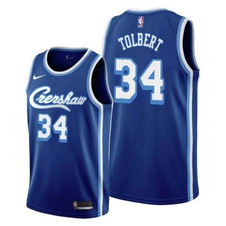 Crenshaw Ray Tolbert Twill Basketball Jersey -Lakers #34 Tolbert Twill Jerseys, FREE SHIPPING