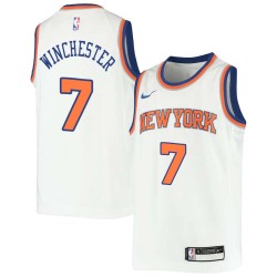 White Kennard Winchester Twill Basketball Jersey -Knicks #7 Winchester Twill Jerseys, FREE SHIPPING