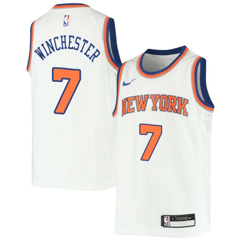 White Kennard Winchester Twill Basketball Jersey -Knicks #7 Winchester Twill Jerseys, FREE SHIPPING