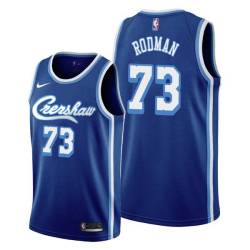 Crenshaw Dennis Rodman Twill Basketball Jersey -Lakers #73 Rodman Twill Jerseys, FREE SHIPPING