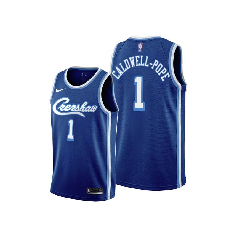 Crenshaw Kentavious Caldwell-Pope Lakers #1 Twill Basketball Jersey FREE SHIPPING