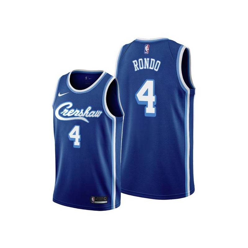 Crenshaw Rajon Rondo Lakers #4 Twill Basketball Jersey FREE SHIPPING