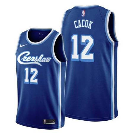 Crenshaw Devontae Cacok Lakers #12 Twill Basketball Jersey FREE SHIPPING