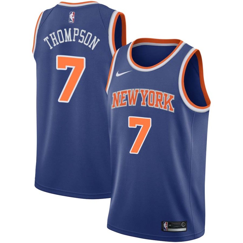 Blue Brooks Thompson Twill Basketball Jersey -Knicks #7 Thompson Twill Jerseys, FREE SHIPPING