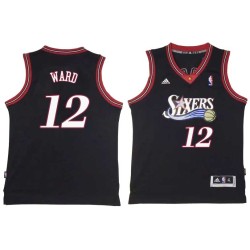 Black Throwback Gerry Ward Twill Basketball Jersey -76ers #12 Ward Twill Jerseys, FREE SHIPPING