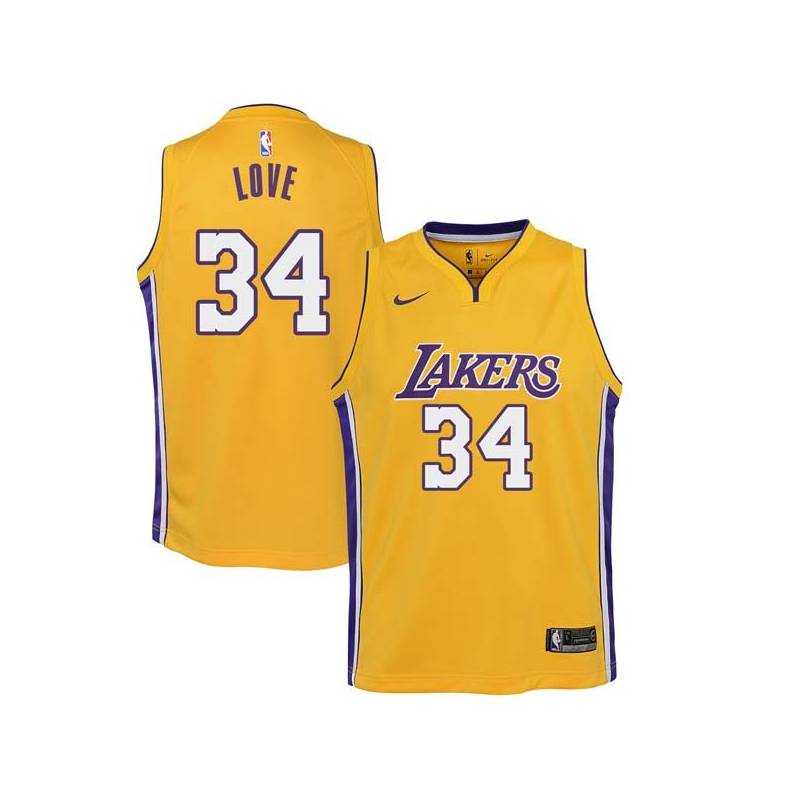 Gold2 Stan Love Twill Basketball Jersey -Lakers #34 Love Twill Jerseys, FREE SHIPPING