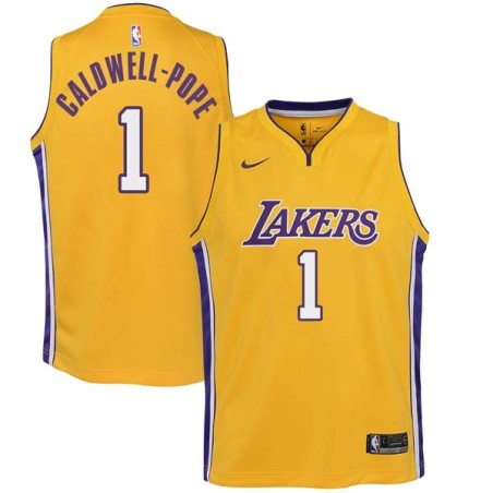 Gold2 Kentavious Caldwell-Pope Lakers #1 Twill Basketball Jersey FREE SHIPPING