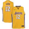 Gold2 Devontae Cacok Lakers #12 Twill Basketball Jersey FREE SHIPPING