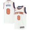 White Brad Wright Twill Basketball Jersey -Knicks #8 Wright Twill Jerseys, FREE SHIPPING