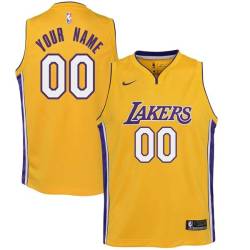 Gold2 Customized Los Angeles Lakers Twill Basketball Jersey FREE SHIPPING