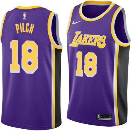 Purple John Pilch Twill Basketball Jersey -Lakers #18 Pilch Twill Jerseys, FREE SHIPPING