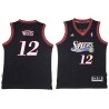 Black Throwback Bob Weiss Twill Basketball Jersey -76ers #12 Weiss Twill Jerseys, FREE SHIPPING