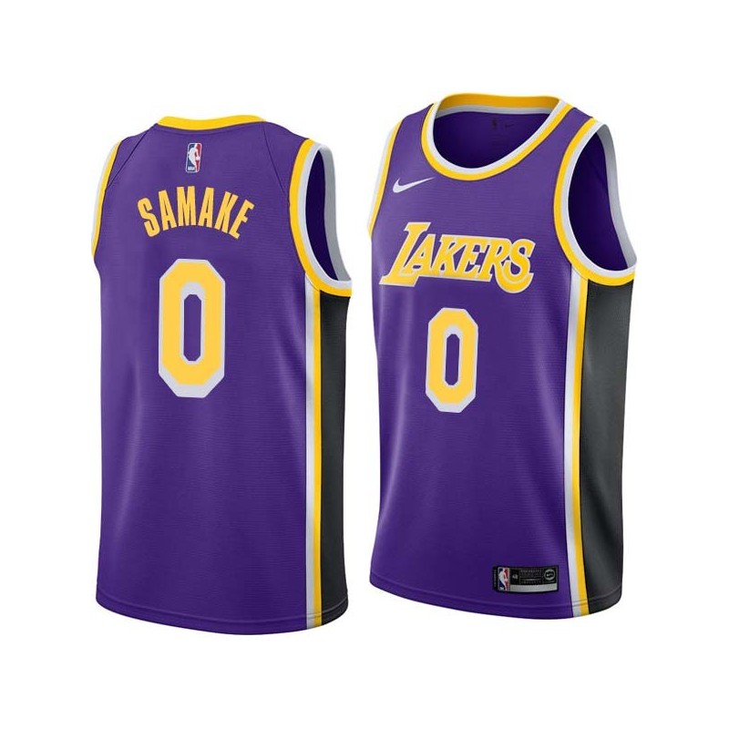 Purple Soumaila Samake Twill Basketball Jersey -Lakers #0 Samake Twill Jerseys, FREE SHIPPING
