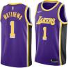 Purple Wes Matthews Twill Basketball Jersey -Lakers #1 Matthews Twill Jerseys, FREE SHIPPING