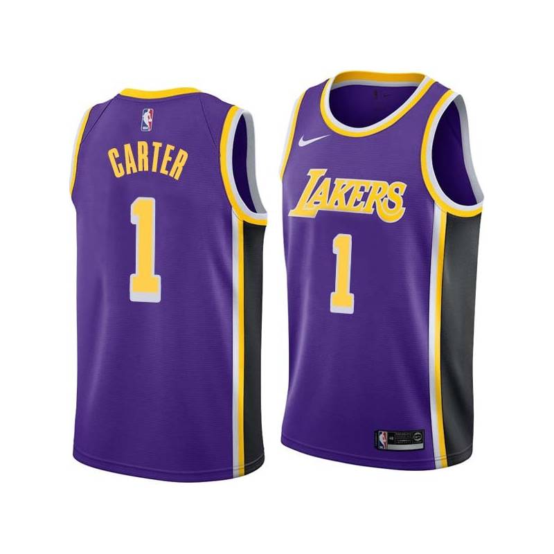 Purple Maurice Carter Twill Basketball Jersey -Lakers #1 Carter Twill Jerseys, FREE SHIPPING