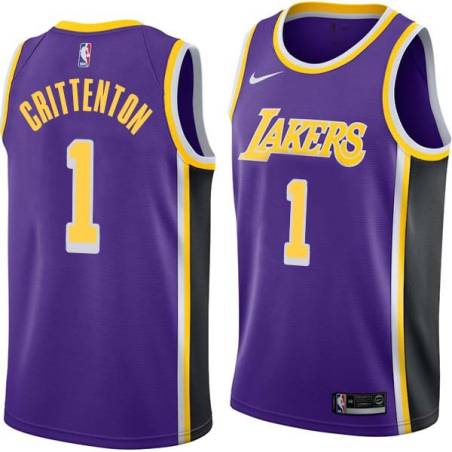 Purple Javaris Crittenton Twill Basketball Jersey -Lakers #1 Crittenton Twill Jerseys, FREE SHIPPING