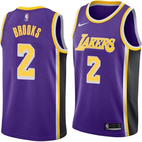 Purple MarShon Brooks Twill Basketball Jersey -Lakers #2 Brooks Twill Jerseys, FREE SHIPPING