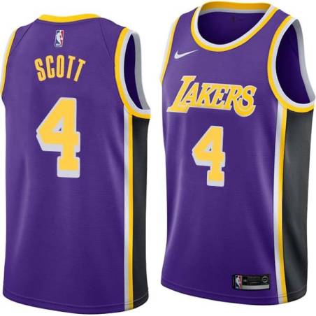 Purple Byron Scott Twill Basketball Jersey -Lakers #4 Scott Twill Jerseys, FREE SHIPPING