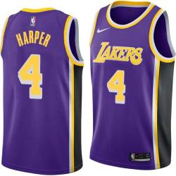 Purple Ron Harper Twill Basketball Jersey -Lakers #4 Harper Twill Jerseys, FREE SHIPPING