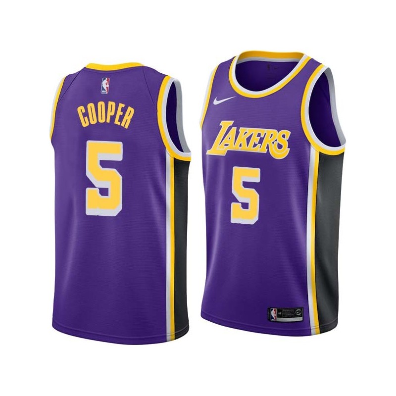 Purple Duane Cooper Twill Basketball Jersey -Lakers #5 Cooper Twill Jerseys, FREE SHIPPING