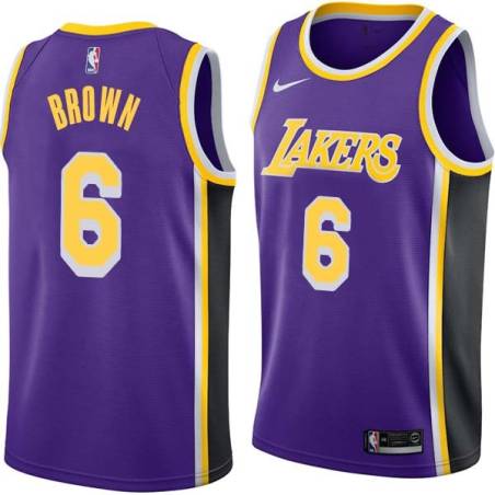 Purple Chucky Brown Twill Basketball Jersey -Lakers #6 Brown Twill Jerseys, FREE SHIPPING