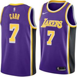 Purple Kenny Carr Twill Basketball Jersey -Lakers #7 Carr Twill Jerseys, FREE SHIPPING