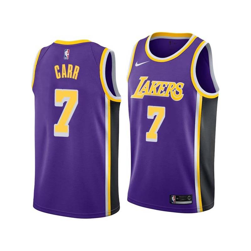 Purple Kenny Carr Twill Basketball Jersey -Lakers #7 Carr Twill Jerseys, FREE SHIPPING