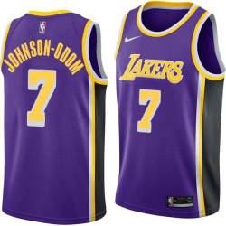 Purple Darius Johnson-Odom Twill Basketball Jersey -Lakers #7 Johnson-Odom Twill Jerseys, FREE SHIPPING