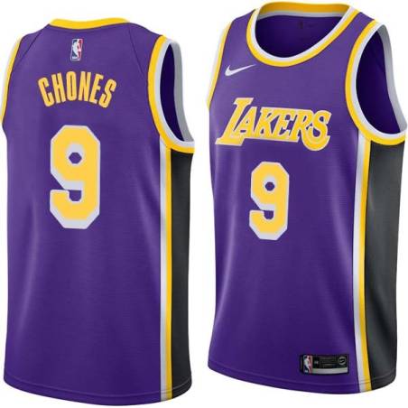 Purple Jim Chones Twill Basketball Jersey -Lakers #9 Chones Twill Jerseys, FREE SHIPPING