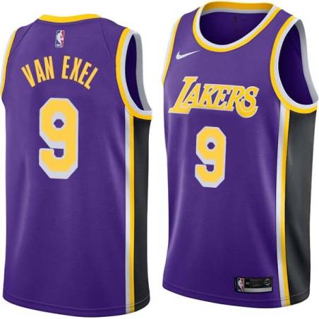 Purple Nick Van Exel Twill Basketball Jersey -Lakers #9 Van Exel Twill Jerseys, FREE SHIPPING