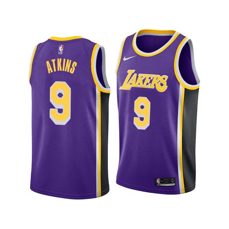 Purple Chucky Atkins Twill Basketball Jersey -Lakers #9 Atkins Twill Jerseys, FREE SHIPPING