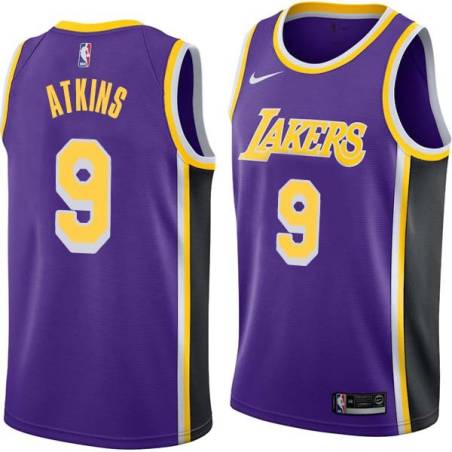Purple Chucky Atkins Twill Basketball Jersey -Lakers #9 Atkins Twill Jerseys, FREE SHIPPING