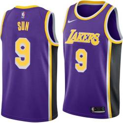 Purple Sun Yue Twill Basketball Jersey -Lakers #9 Yue Twill Jerseys, FREE SHIPPING