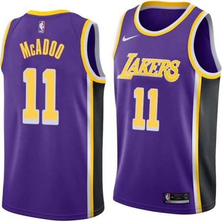 Purple Bob McAdoo Twill Basketball Jersey -Lakers #11 McAdoo Twill Jerseys, FREE SHIPPING