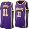 Purple Wesley Johnson Twill Basketball Jersey -Lakers #11 Johnson Twill Jerseys, FREE SHIPPING