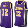 Purple Don Smith Twill Basketball Jersey -Lakers #12 Smith Twill Jerseys, FREE SHIPPING