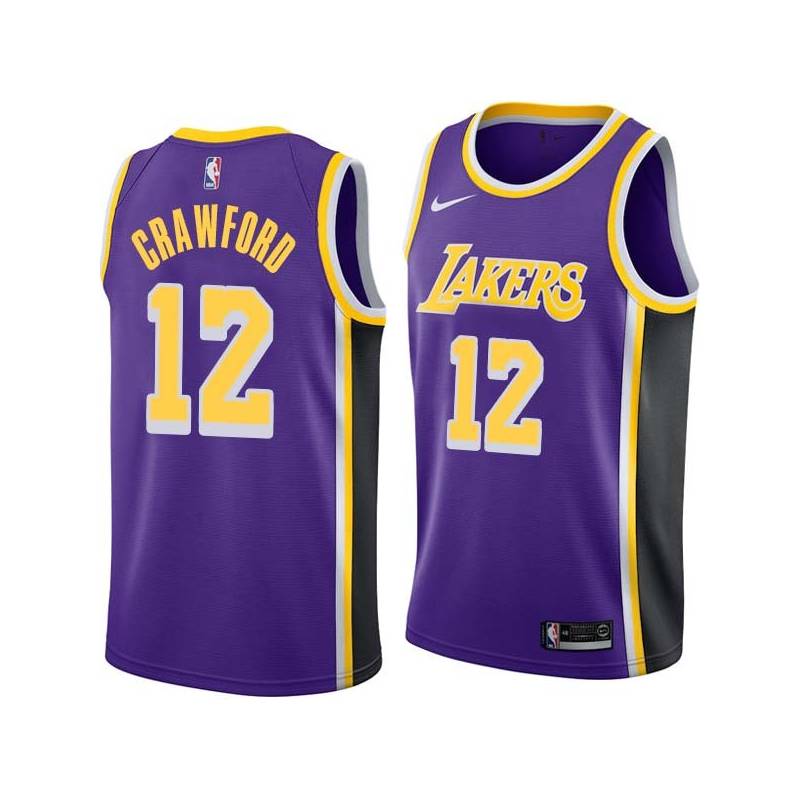 Purple Freddie Crawford Twill Basketball Jersey -Lakers #12 Crawford Twill Jerseys, FREE SHIPPING